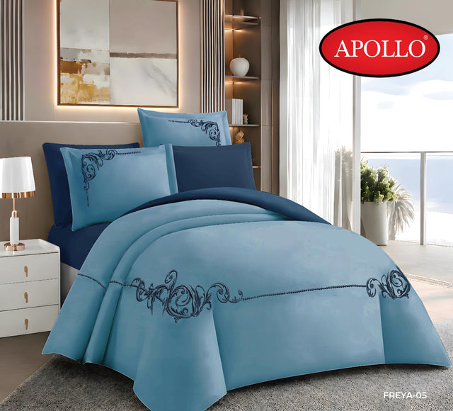 طقم مفرش مطرّز — Apollo — أزرق